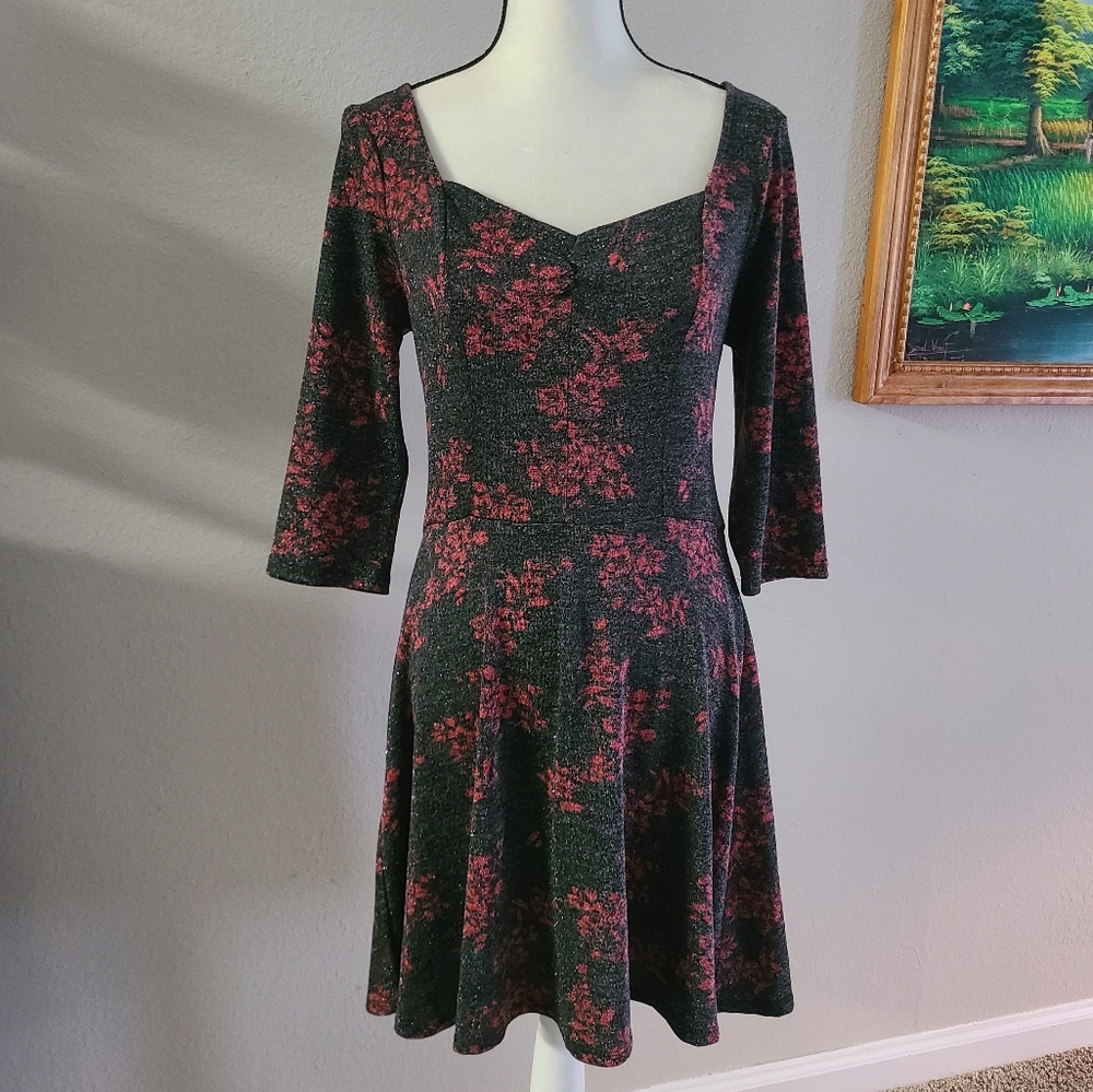BeBop Black and Red Patterned Dress